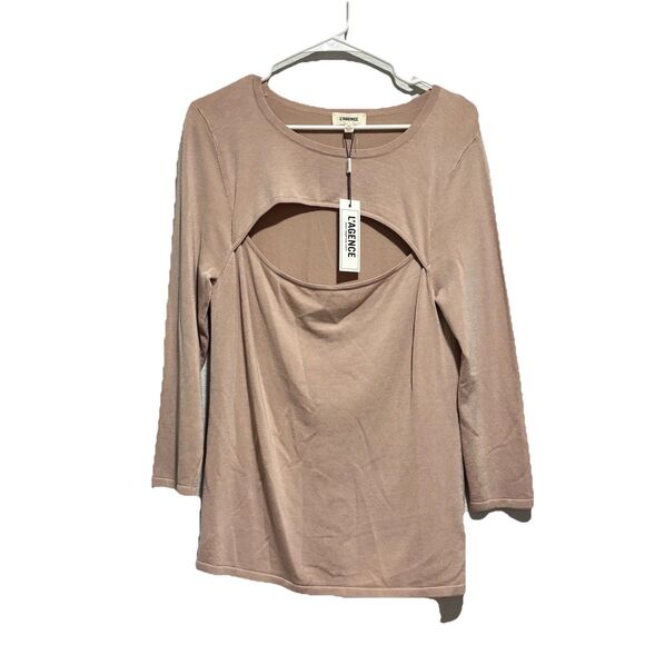 L'agence Women's Jocelyn Cutout Plush Pink Sweater Top Size Large NWT - Picture 1 of 7